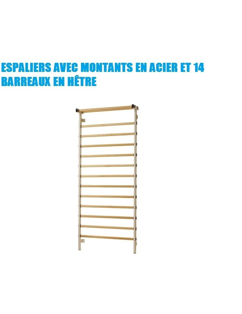 Espalier cadre acier 14 barreaux hêtre