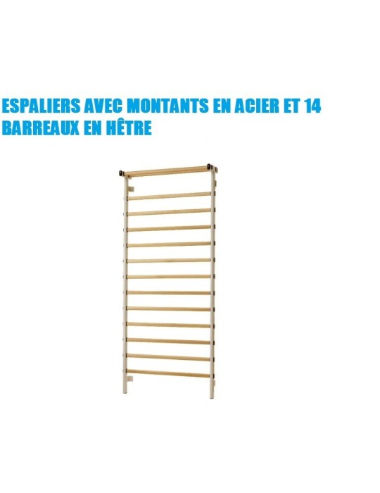 Espalier cadre acier 14 barreaux hêtre