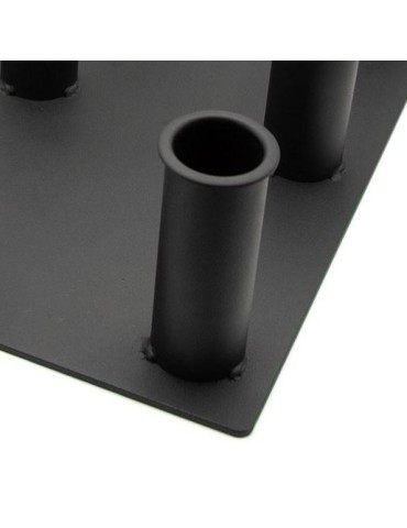 Porte‑barres lestées – Support 9 barres acier Ø 45 mm | Kiné Stock 2