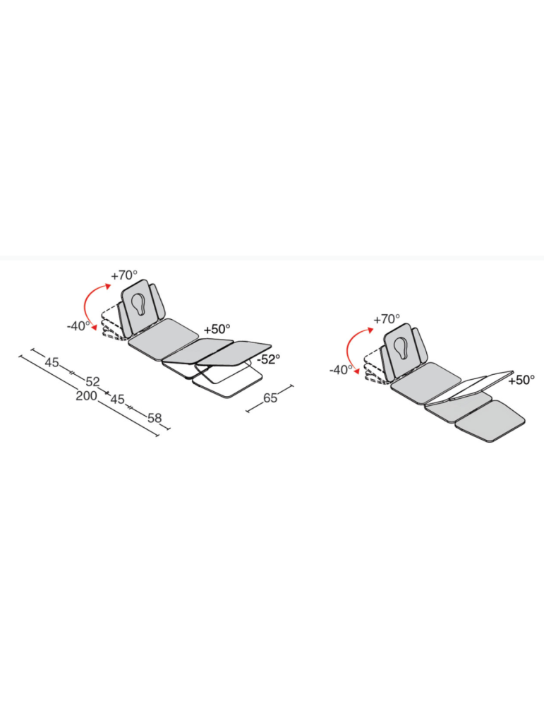 Table Zefiro 6 (200 x 65 cm) 4 plans | Kiné Stock