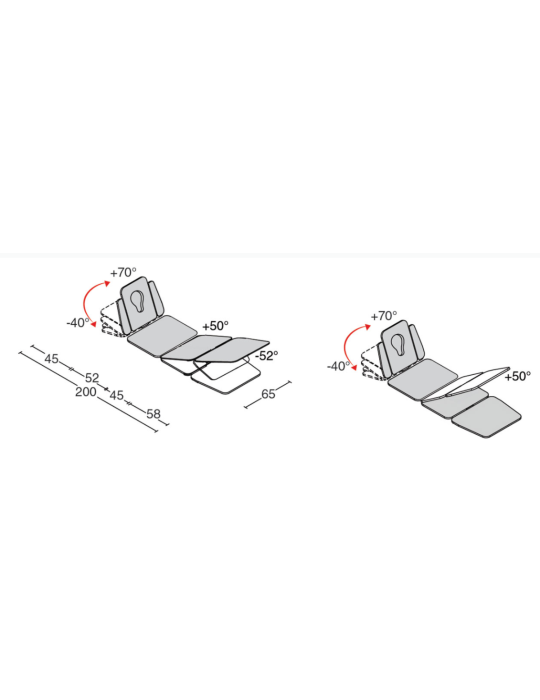 Table Zefiro 6 (200 x 65 cm) 4 plans | Kiné Stock