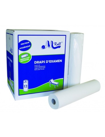 Drap d'examen médical colis de 12 rouleaux papier recyclé