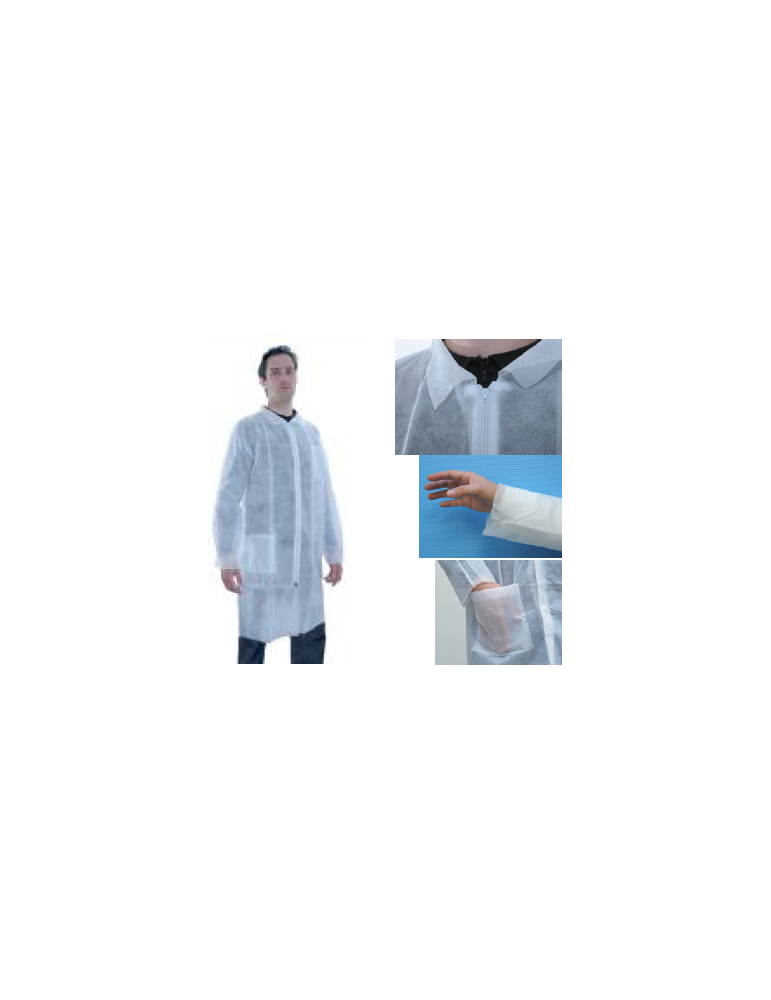 Blouse polypropylène non tissé blanc XL | Kiné Stock