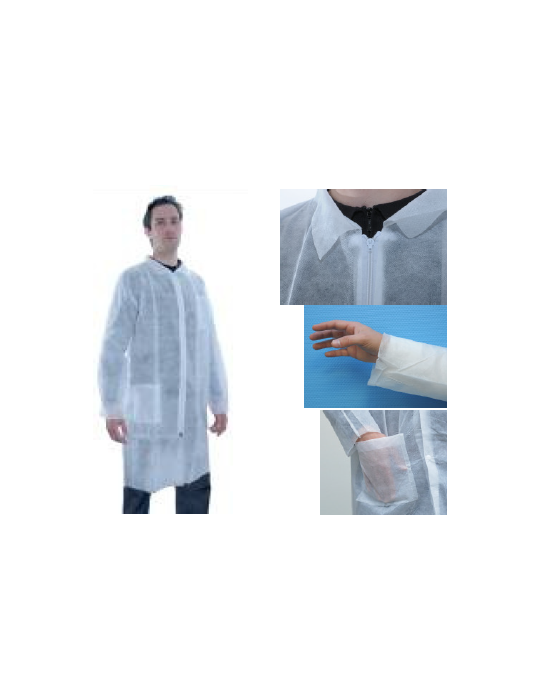 Blouse polypropylène non tissé blanc XL | Kiné Stock