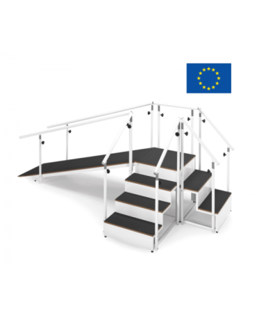 Escalier de rééducation à deux volets et plan incliné