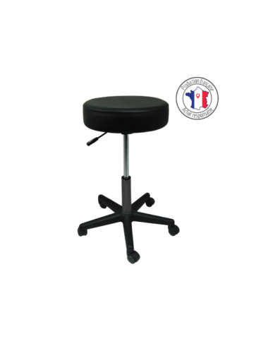 Tabouret assise cousue noir 38 cm