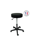 Tabouret assise cousue noir 38 cm | Kiné Stock