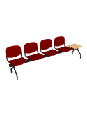 Banc 4 siège + 1 table pour salle d'attente