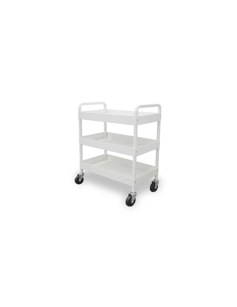 Chariot médical à 3 plateaux avec roulettes pour cabinet et soins | KINESTOCK