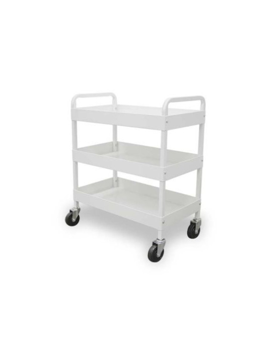 Chariot médical à 3 plateaux avec roulettes pour cabinet et soins | KINESTOCK