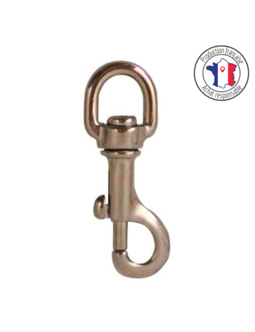 Mousqueton tournant clip chromé | Kiné Stock