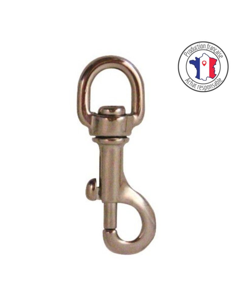 Mousqueton tournant clip chromé | Kiné Stock