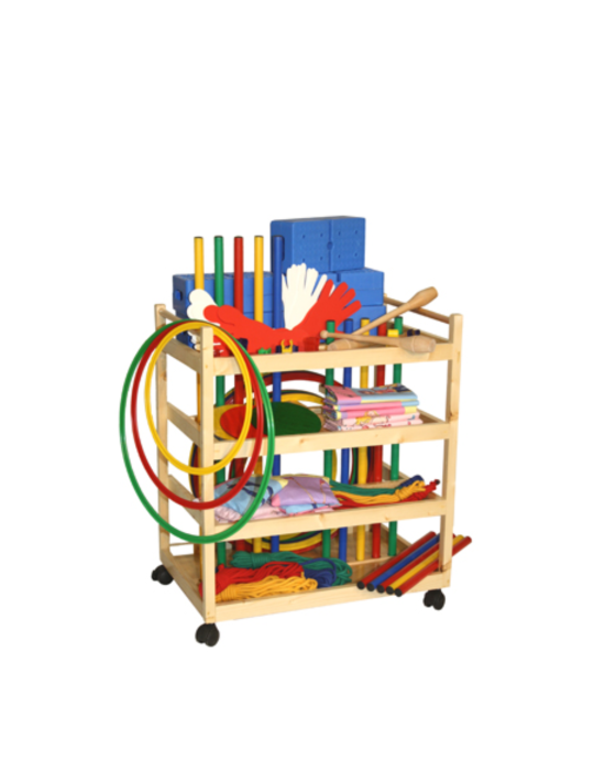 Chariot de psychomotricité équipé | KINESTOCK