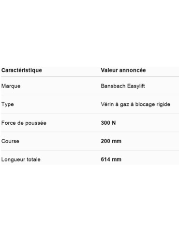 Vérin de dossier standard | Kiné Stock 2